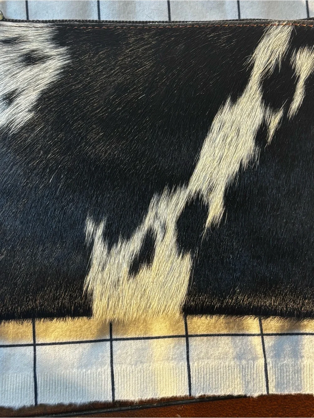 Countryside Co. Black & White Cowhide Wristlet
